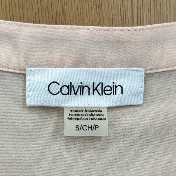 Calvin Klein Blush Pink & Black Sleeveless Top Size S - Picture 3 of 4